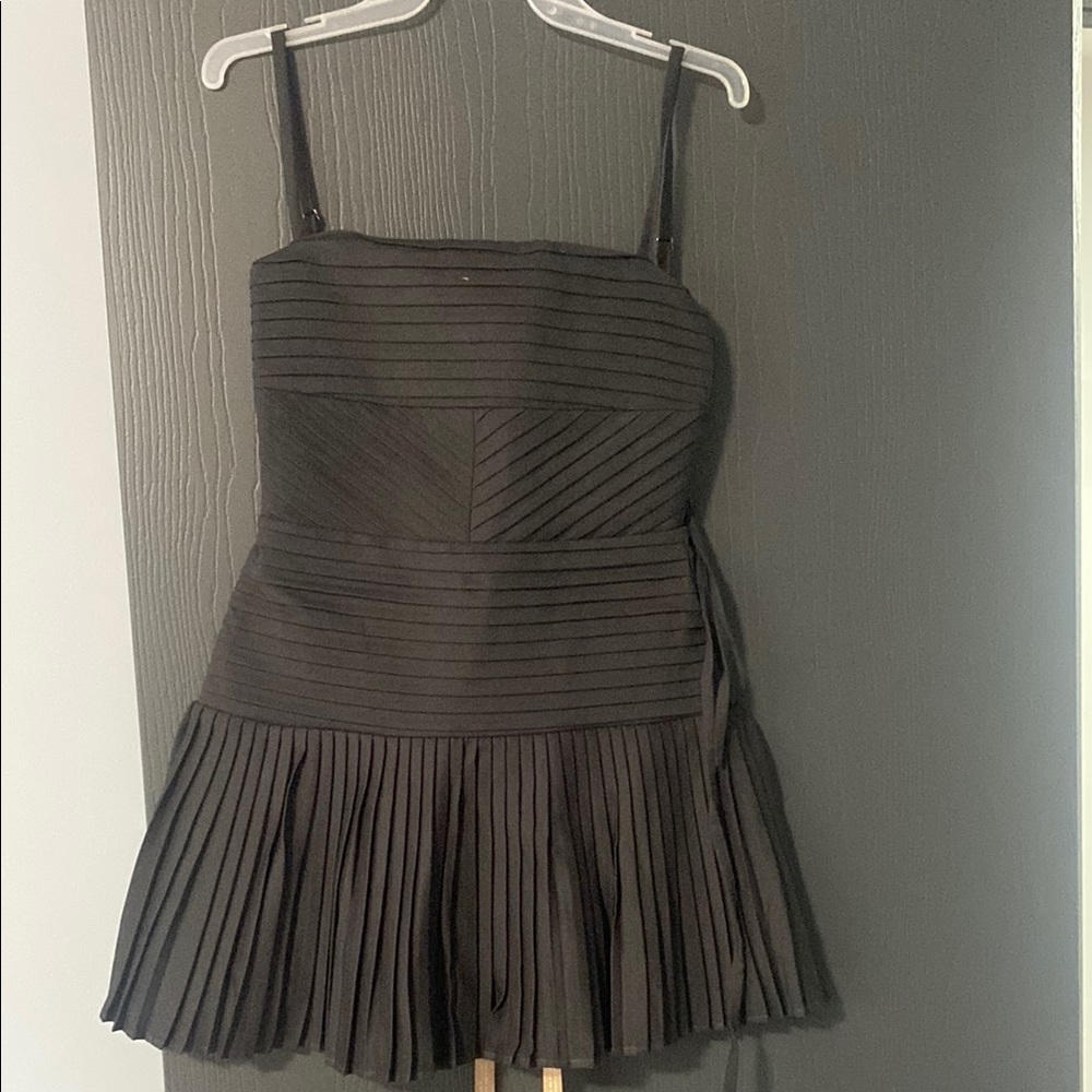 Meshki Gray Pleated Mini Sundress